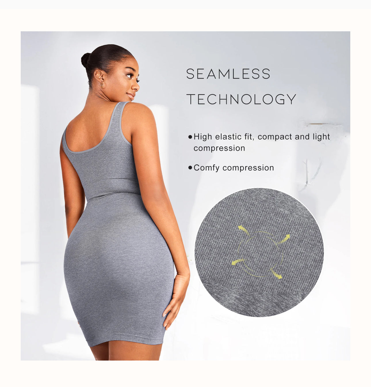 Eco Friendly 🌿Square Neck Shaper Snatched seamless dress